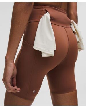 lululemon – Go Further Super-High-Rise Race Shorts – 8" – – Size 4 - Brown