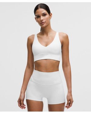 lululemon – Focuser V-Neck Sports Bra Light Support, A/B Cup – – Size Large - White