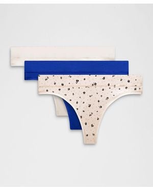 lululemon – Underease Mid-Rise Thong Underwear 3 Pack – – Size Large - Blue