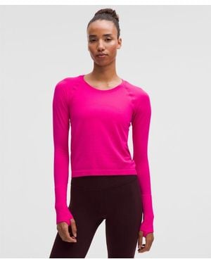 lululemon – Swiftly Tech Long-Sleeve Shirt 2.4 Waist Length – – Size 4 - Pink