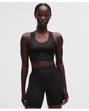 lululemon – License To Train Racerback Shine Sports Bra Medium Support, B/C Cup – – Size Large - Black