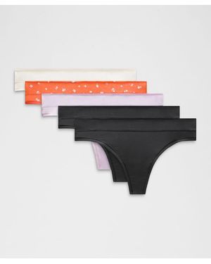 lululemon – Underease Mid-Rise Thong Underwear 5 Pack – – Size Large - Multicolour
