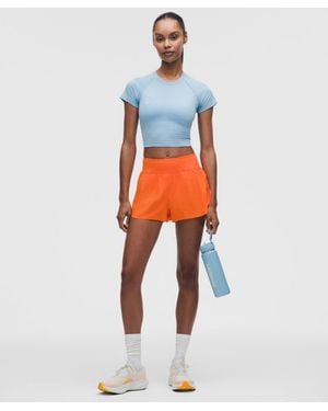 lululemon – Fast And Free Mid-Rise Split Shorts Design – 3" – – Size Medium - Orange