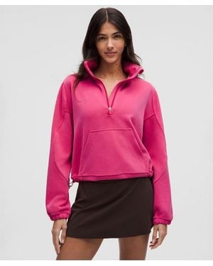 lululemon – Brushed Softstreme Half Zip Sweatshirt – – Size 4 - Pink