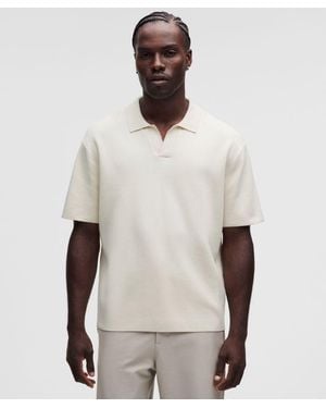 lululemon Cotton-Blend Knit Short-Sleeve Polo Shirt - Natural