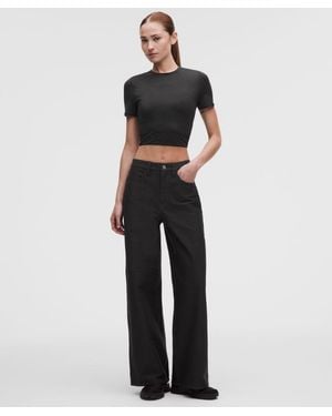 lululemon – Easyfive Mid-Rise Classic-Wide Trousers Regular – – Size 6 - White