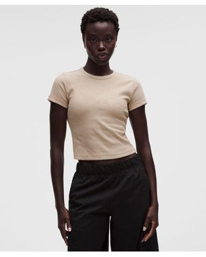 lululemon – Little Ribbed Tee – Colour Khaki – Size Large - Black