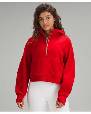 lululemon Scuba Oversized Half-zip Hoodie - Colour Dark Red/neon/red - Size M/l