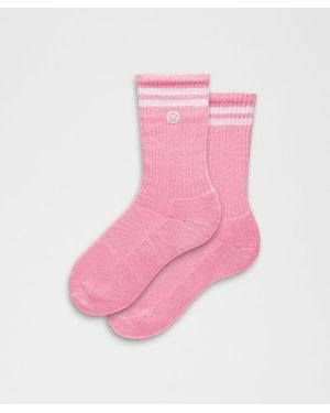 lululemon – Daily Essential Crew Socks Stripe – – Size Large - Pink