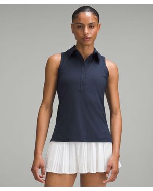 lululemon Quick-Dry Sleeveless Polo Shirt Straight Hem - Blue