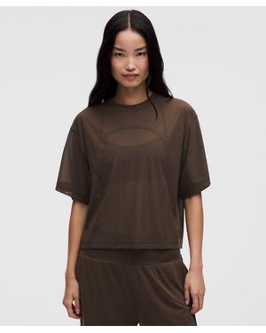 lululemon – Stretch Relaxed-Fit T-Shirt – – Size Large - Brown