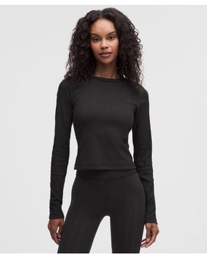 lululemon – Little Ribbed Long-Sleeve Tee – – Size Large - Black