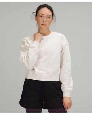 lululemon Softstreme Perfectly Oversized Cropped Crew Sweatshirt - Colour White - Size 0 - Multicolour