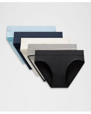 lululemon – Underease Mid-Rise Bikini Underwear 5 Pack – – Size Medium - Blue