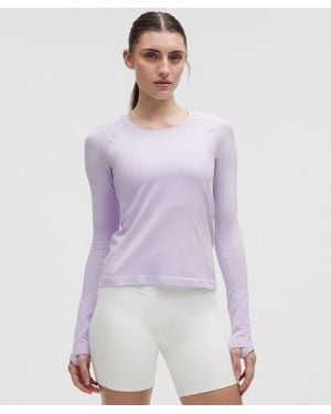 lululemon – Swiftly Tech Long-Sleeve Shirt 2.4 Waist Length – – Size 4 - Purple