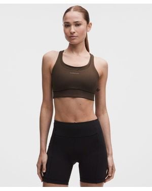 lululemon – Energy Longline Sports Bra With Storage Evolve Medium Support, B/C Cup – – Size Large - Black