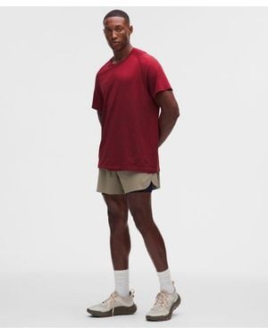 lululemon Fast And Free Lined Running Short 5" - Red