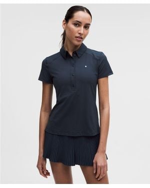 lululemon Quick-Dry Short-Sleeve Polo Shirt Straight Hem - Blue