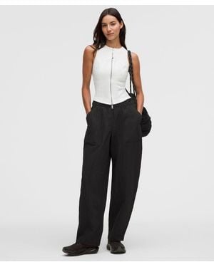 lululemon – Crinkle Nylon Mid-Rise Barrel-Leg Trousers – – Size Large - Black