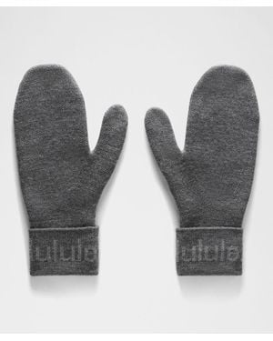 lululemon – Wordmark Merino Mittens – – Size Medium/Large - Grey