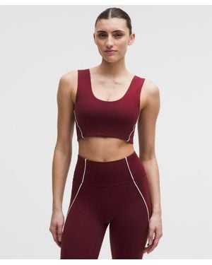 lululemon – Wunder Train Piped Sports Bra Medium Support, B/C Cup – Colour Burgundy/ – Size 14 - Red
