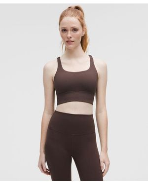 lululemon – Energy Longline Sports Bra Medium Support, B–D Cups – – Size 10 - Brown