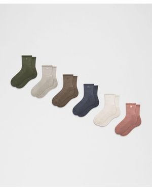 lululemon – Daily Essential Quarter Socks 6 Pack – – Size Large - Multicolour
