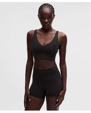 lululemon – Focuser V-Neck Sports Bra Light Support, A/B Cup – – Size Small - Black
