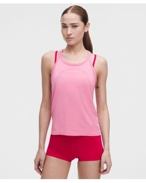lululemon – Swiftly Tech Round-Neck Racerback Tank Top 2.4 Waist Length – – Size 4 - Red