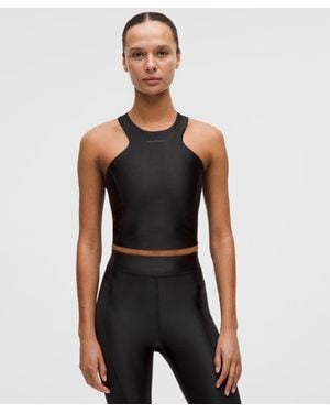 lululemon – Satin Shine Tank Top Medium Support, B/C Cup Wordmark – – Size 4 - Black