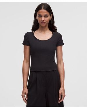 lululemon Hold Tight Micro-Rib Cross-Back T-Shirt - Black