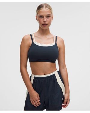 lululemon – Layered Cami-Strap Sports Bra Light Support, C/D Cup – – Size 6 - Blue