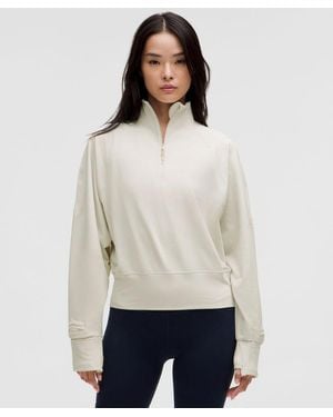 lululemon – It's Rulu Half Zip Long-Sleeve Top – – Size 14 - Natural