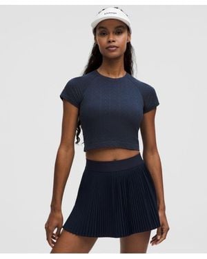 lululemon Swiftly Pointelle Cropped Short-Sleeve Shirt - Blue