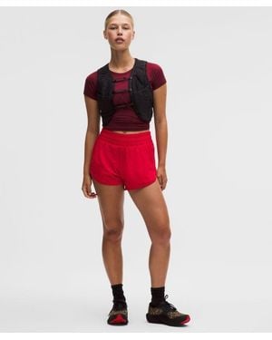 lululemon – Track That High-Rise Lined Shorts – 3" – /Neon – Size 18 - Red