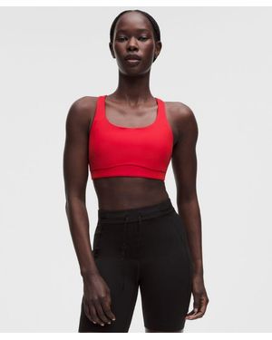 lululemon – Energy Sports Bra Medium Support, B-D Cups Evolve – /Neon – Size Large - Red