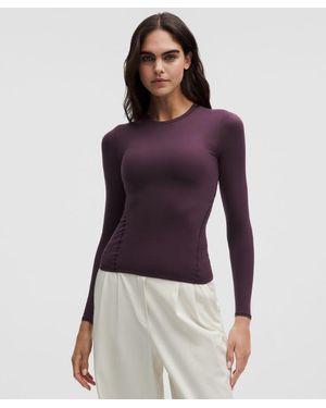 lululemon – Wundermost Ultra-Soft Nulu Crewneck Long-Sleeve Shirt – /Burgundy – Size Large - Purple