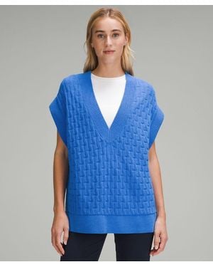 lululemon Cable-knit Relaxed-fit Jumper Vest - Blue