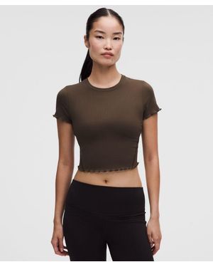 lululemon – Align Lettuce-Hem Baby Tee – – Size 14 - Brown