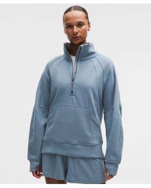 lululemon – Scuba Oversized Funnel-Neck Half Zip Sweatshirt Long – – Size 6 - Blue