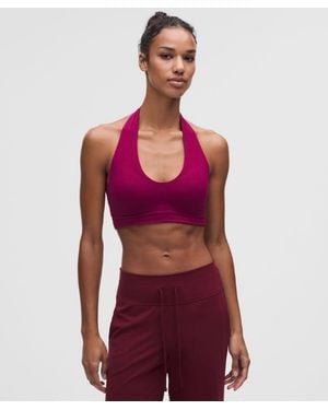 lululemon Focuser Halter Bra - Red