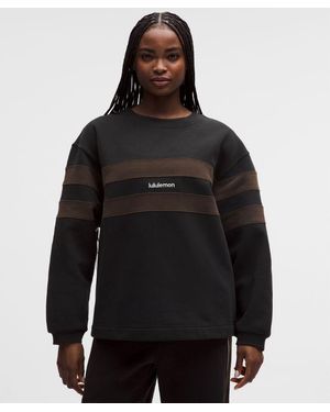 lululemon – Steady State Oversized Pullover Jumper Stripe – – Size Large - Black