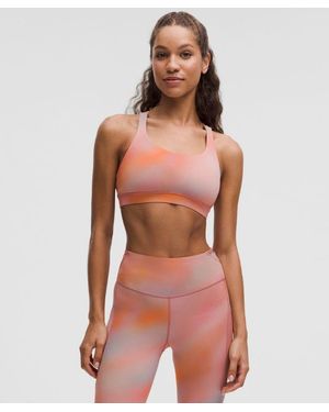 lululemon – Energy Sports Bra Medium Support, B–D Cups – /Tie Dye – Size 18 - Red