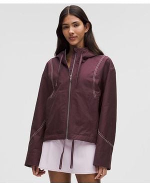 lululemon – Water-Resistant Cropped Hooded Jacket – – Size Large - Purple
