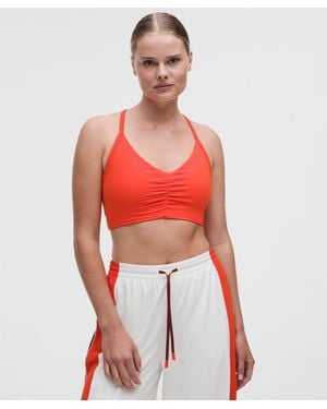 lululemon – Flow Y Ruched Sports Bra Light Support, B/C Cup – – Size Large - Red