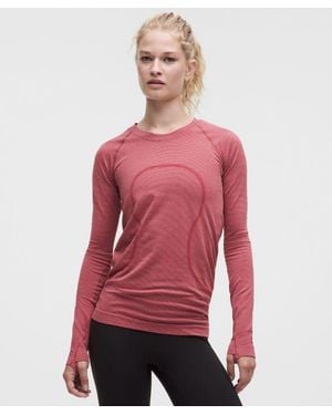 lululemon – Swiftly Tech Long-Sleeve Shirt 2.4 Hip Length – – Size 4 - Red