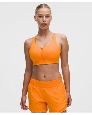 lululemon – Energy Zip-Front Sports Bra High-Support, B–G Cups – – Size 6 - Orange