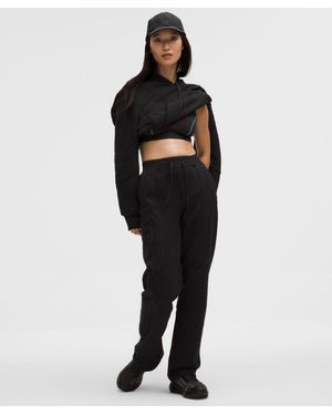 lululemon – Cotton Fleece Mid-Rise Straight-Leg Trousers Slnsh Collection – – Size Large - Black