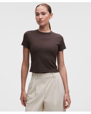 lululemon – Little Ribbed Tee – – Size Large - Brown