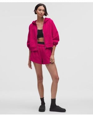 lululemon – Scuba Oversized Mid-Rise Dolphin-Hem Shorts – 3" – /Neon – Size Large - Red
